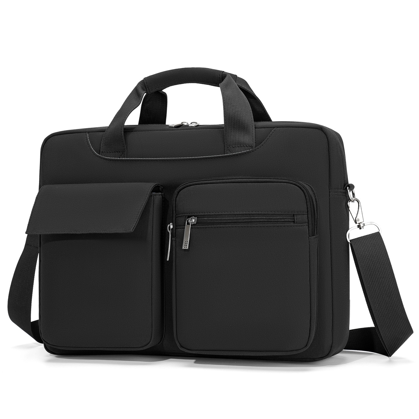 Geanta laptop, model business, compartiment pentru laptop de 14 inch, neagra, set de transport multifunctional
