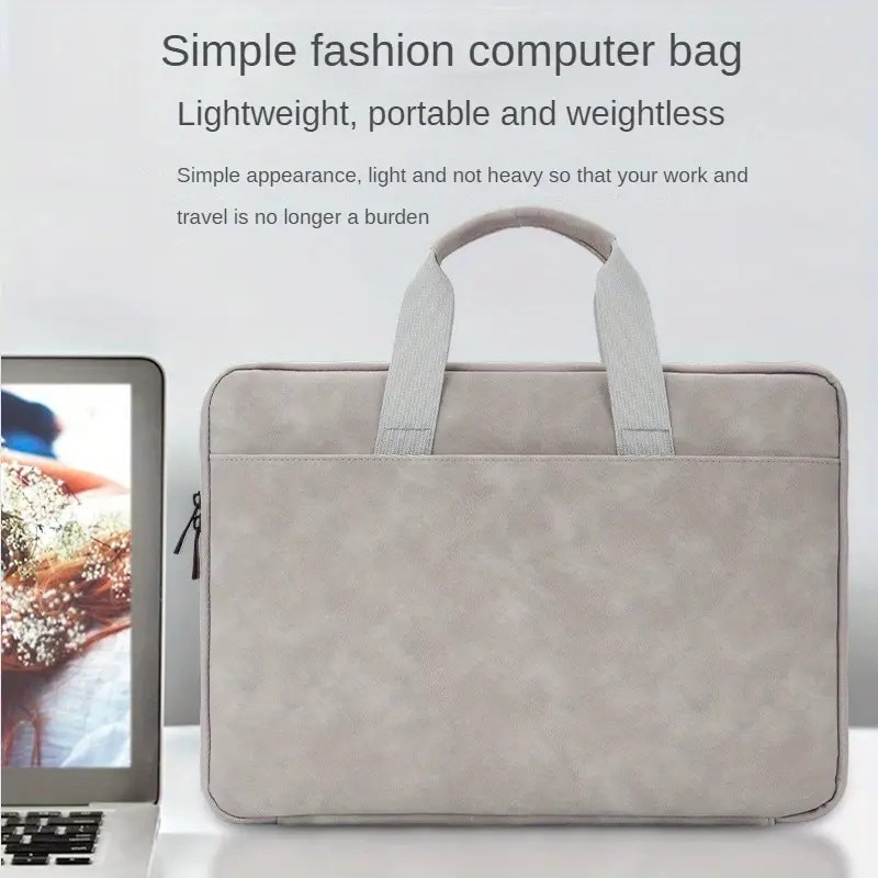 Geanta laptop din piele, design deschis, compartimente multiple, gri, 30x40x10cm