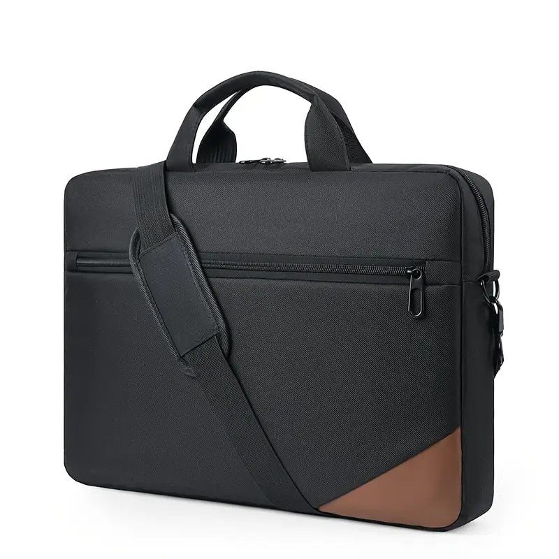 Geanta laptop profesionala, cu curea de umar ajustabila, sistem de protectie, design simplu, neagra