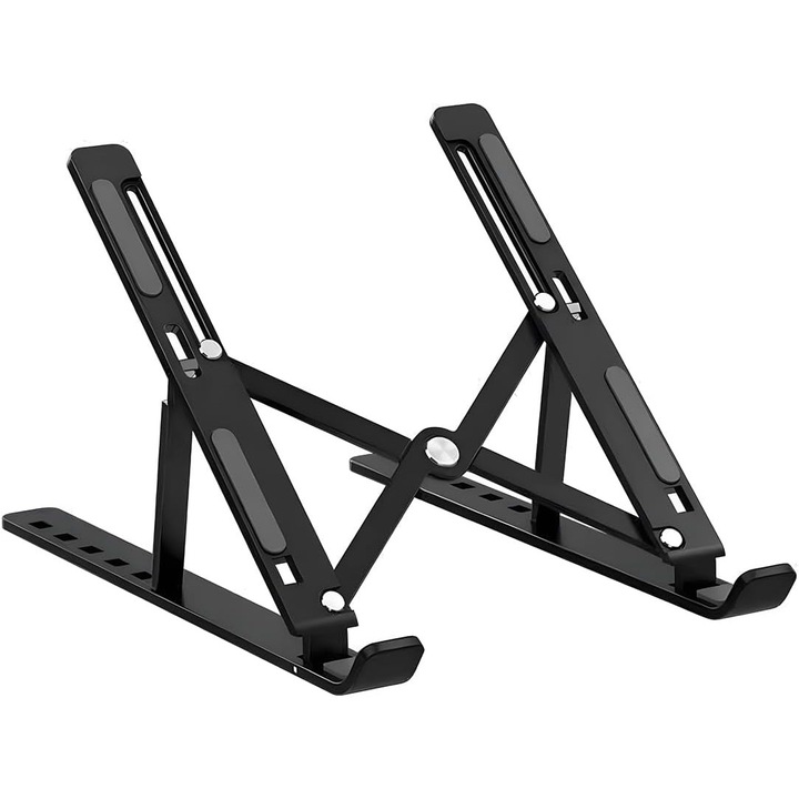 Suport laptop ajustabil, design ergonomic, din aliaj de aluminiu, pliabil, pentru laptopuri standard