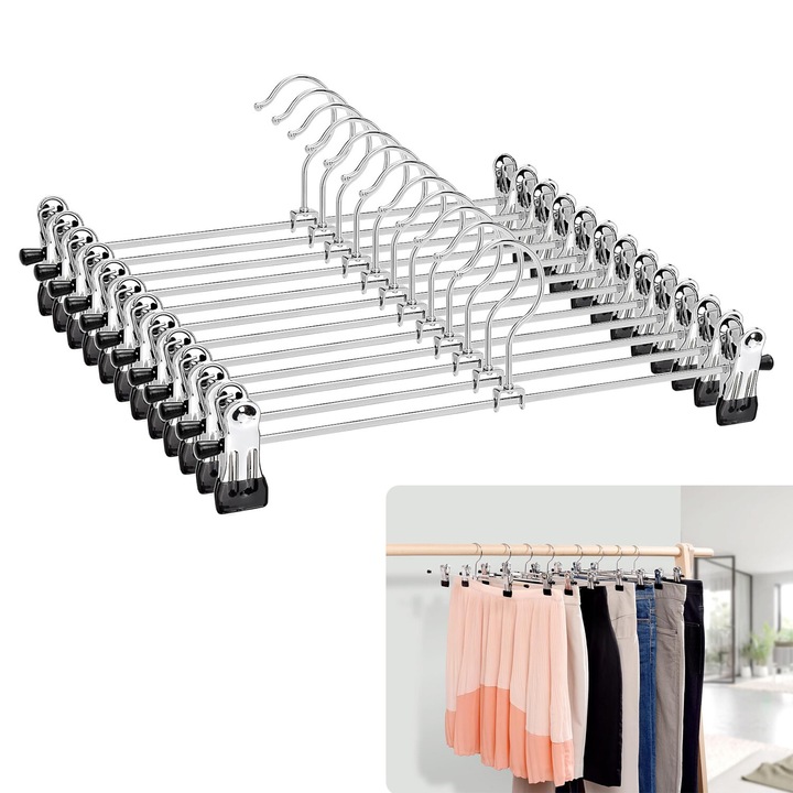 Set de 10/20/40/120 umerase metalice pentru pantaloni, design cu cap rotund, rezistente la rugina, 28x7cm