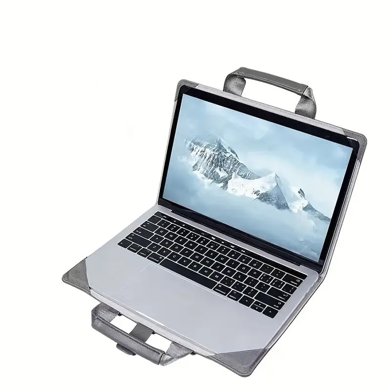Geanta laptop business, design elegant, culoare verde inchis, pentru laptopuri de 12 inch, protectie dubla.