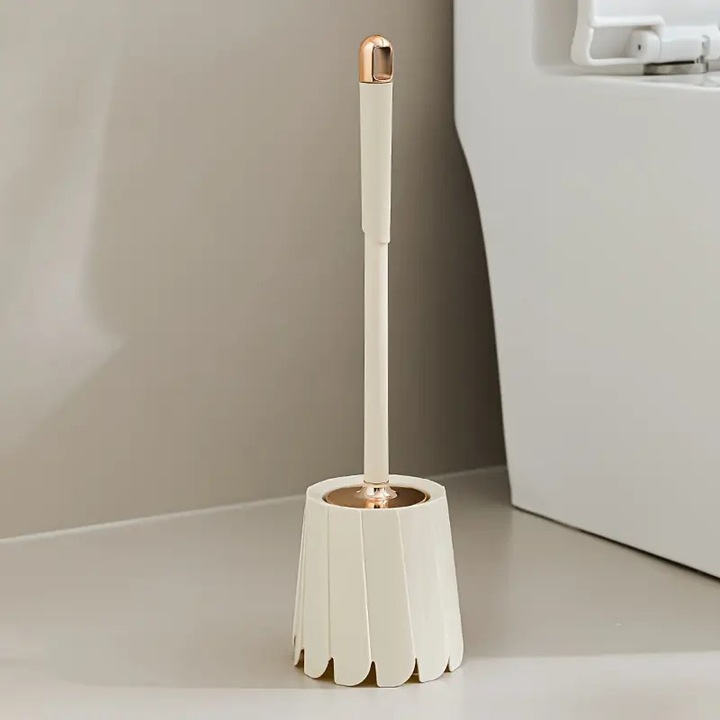 Set perie de curatare pentru toaleta cu baza, maner lung, cap rotund, pentru bai de acasa
