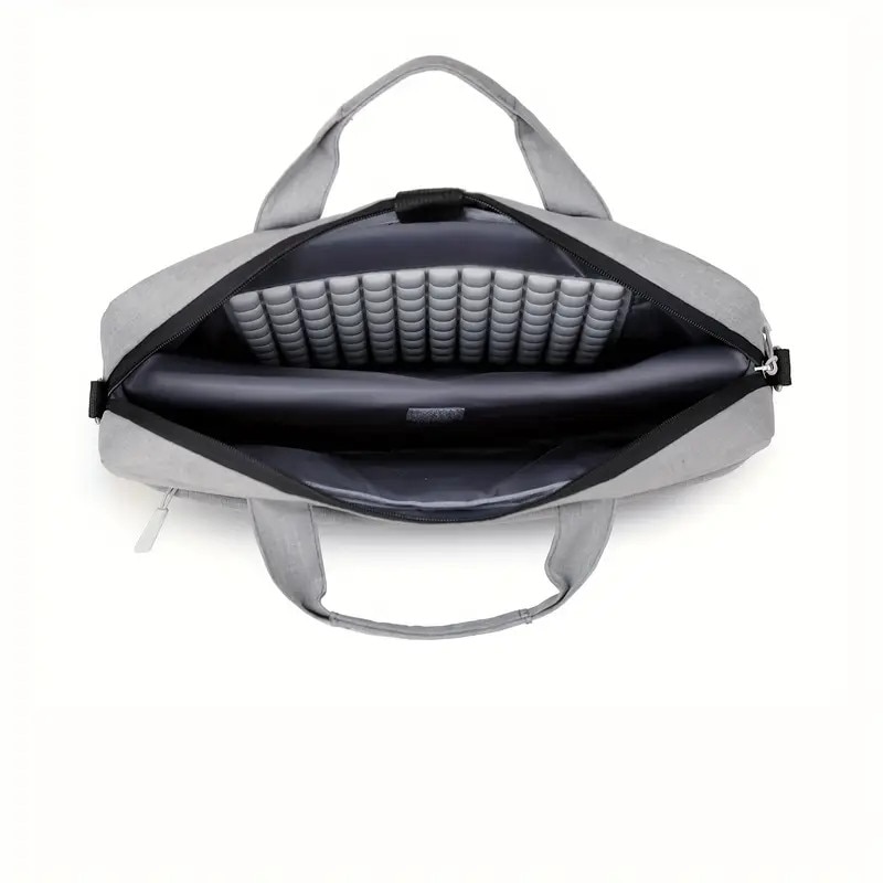 Husa laptop 14 inch, neagra, cu curea ajustabila si buzunar cu fermoar, set de protectie completa