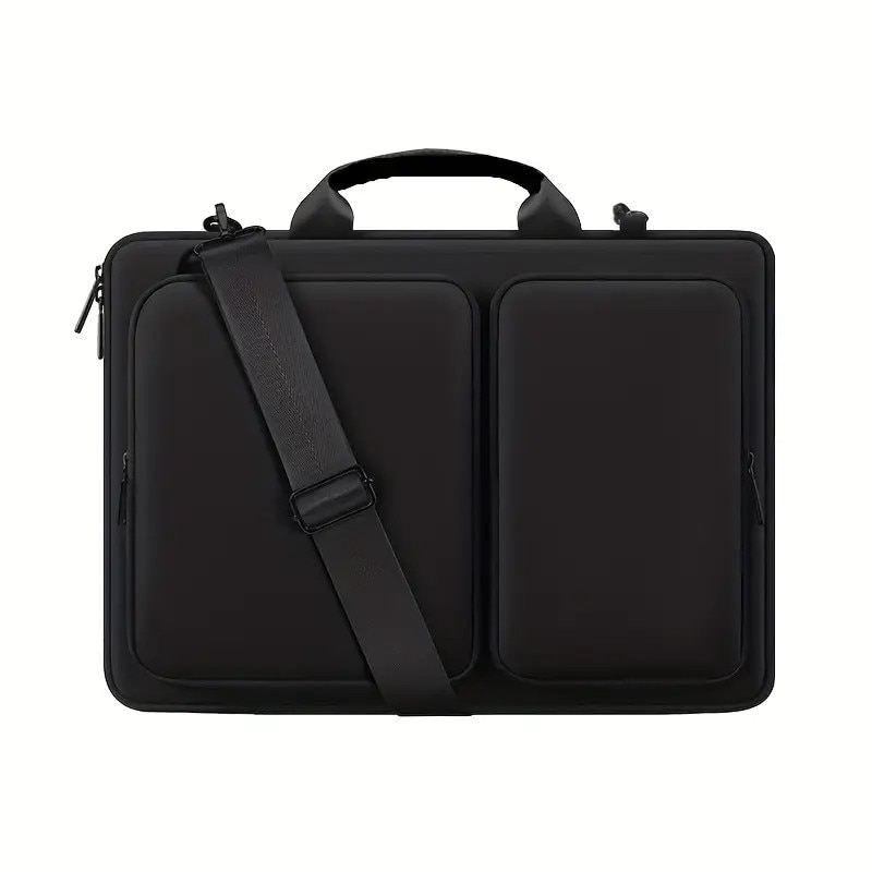 Geanta laptop, 14 inch, neagra, cu protectie socuri, compartimente multiple, set