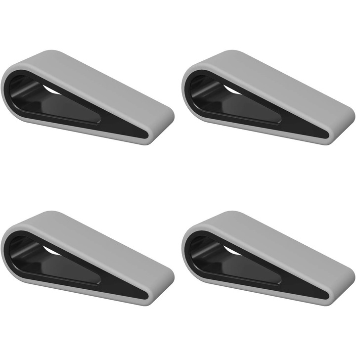 Suport laptop standard, triangular, ajustabil pe inaltime, antiderapant, gri, set 4 piese