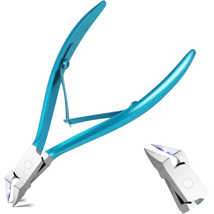 Clema unghii, 120 mm, inox, ergonomic, albastra, set
