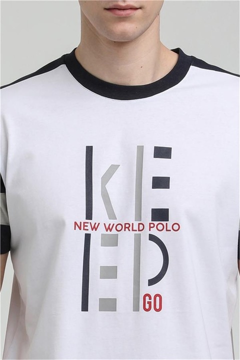 Férfi pólók, pamut, New World Polo, 371378, fehér, L