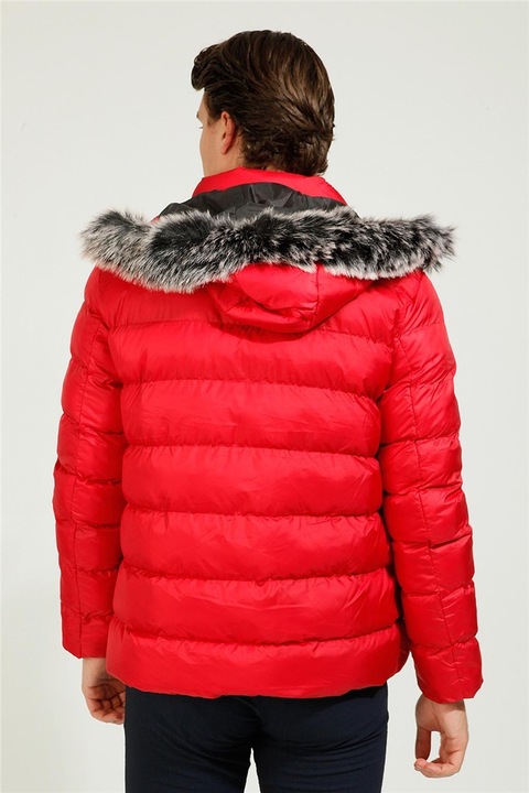 Férfi dzsekik és mellények, Poliészter, Centone, 363556, Piros, M