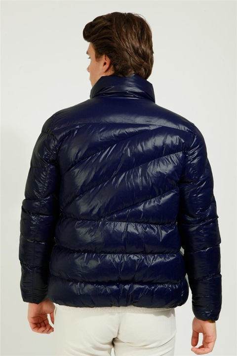 Férfi kabátok és mellények, Poliészter, Centone, 363548, Sötétkék