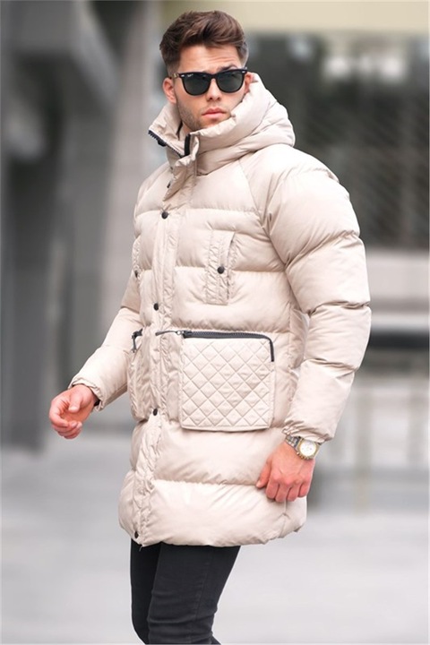 Férfi dzsekik és mellények, Poliészter, Madmext, 334577, Bézs, S