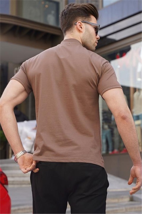 Мъжки тениски, Памук, Madmext, 395072, Тъмно кафяво, XL