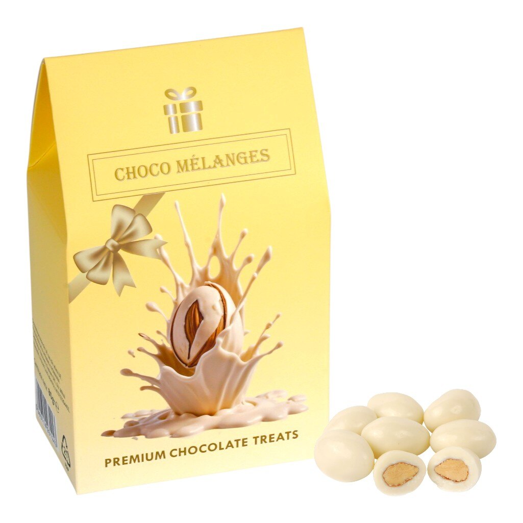 Migdale invelite in ciocolata alba belgiana CHOCO MELANGES, 80 g