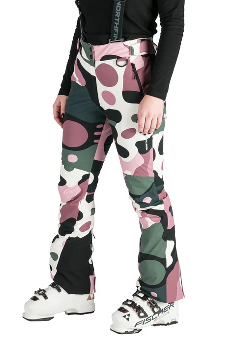 Pantaloni schi 2L 10K/10K dama Isabell, Alb/Negru/Roz