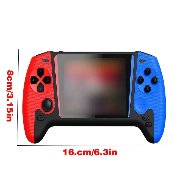 Consolă portabilă Retro-Bit, 500 jocuri, ecran HD 3.5 inch, baterie reîncărcabilă 1200 mAh, dimensiune 16 cm
