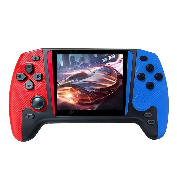 Consola retro cu 500 Jocuri Video SkyTechs® control bidirectional ecran 9 inch baterie reincarcabila 1200 Mah conectare la televizor