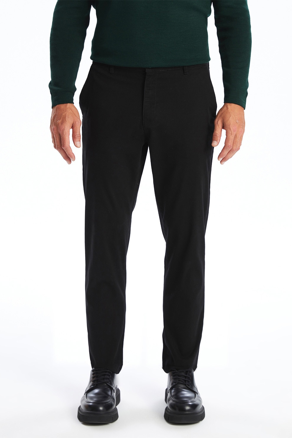 Lc Waikiki, Pantaloni chino slim-fit, Negru, 34