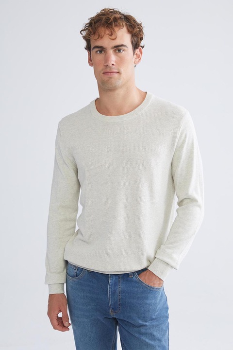 LC WAIKIKI, Pulover regular-fit cu model uni, Alb murdar