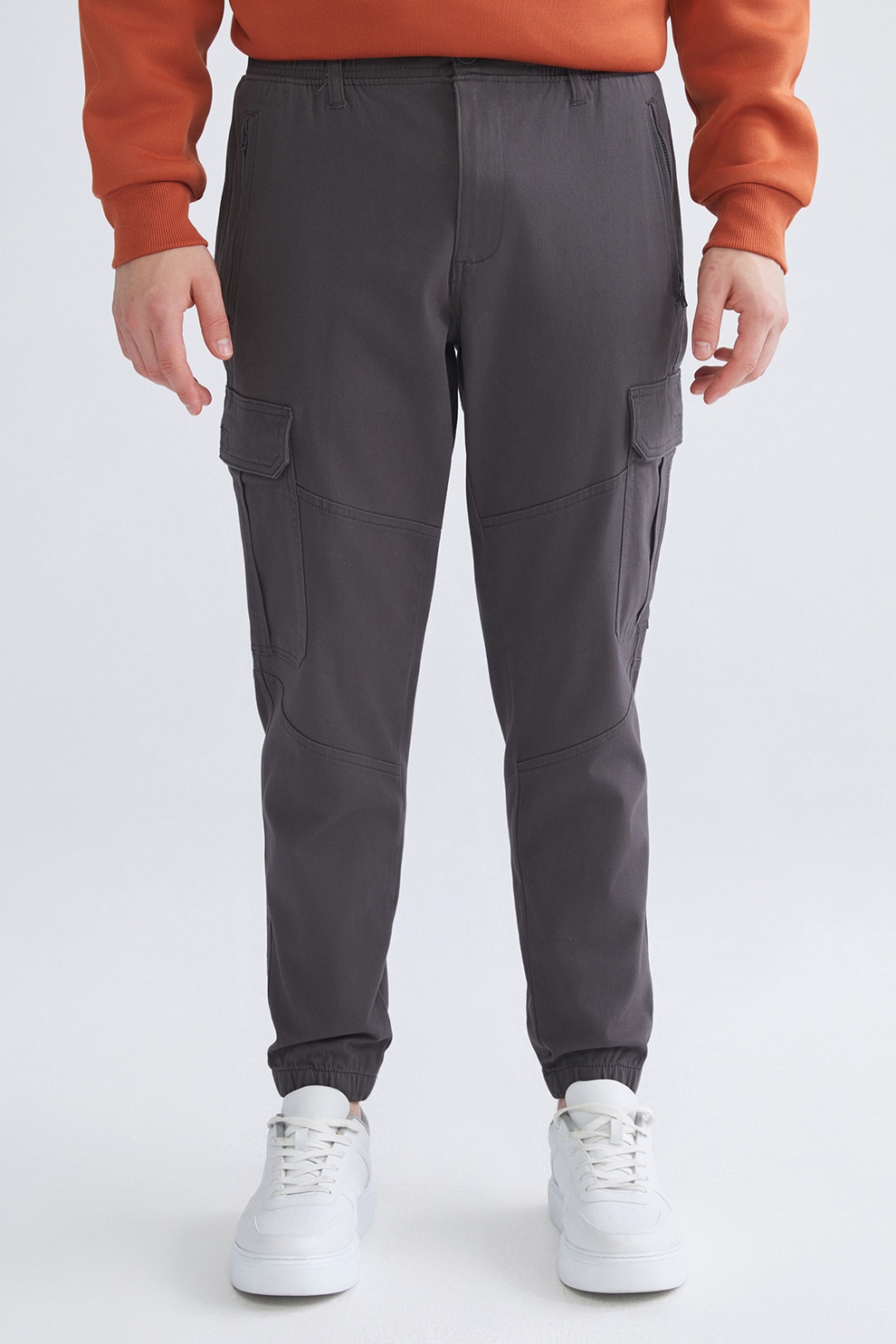 LC WAIKIKI, Pantaloni cargo cu croiala conica, Gri inchis, 30