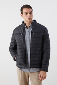 LC WAIKIKI, Jacheta slim fit cu guler mediu, Negru, XL
