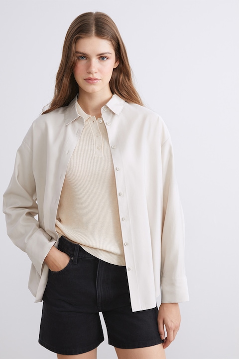 LC WAIKIKI, Camasa regular fit de satin, Crem