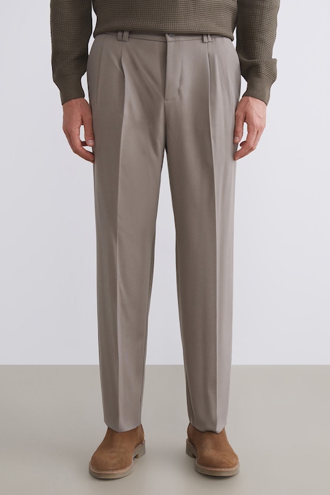 LC WAIKIKI, Pantaloni eleganti cu talie elastica, Maro deschis