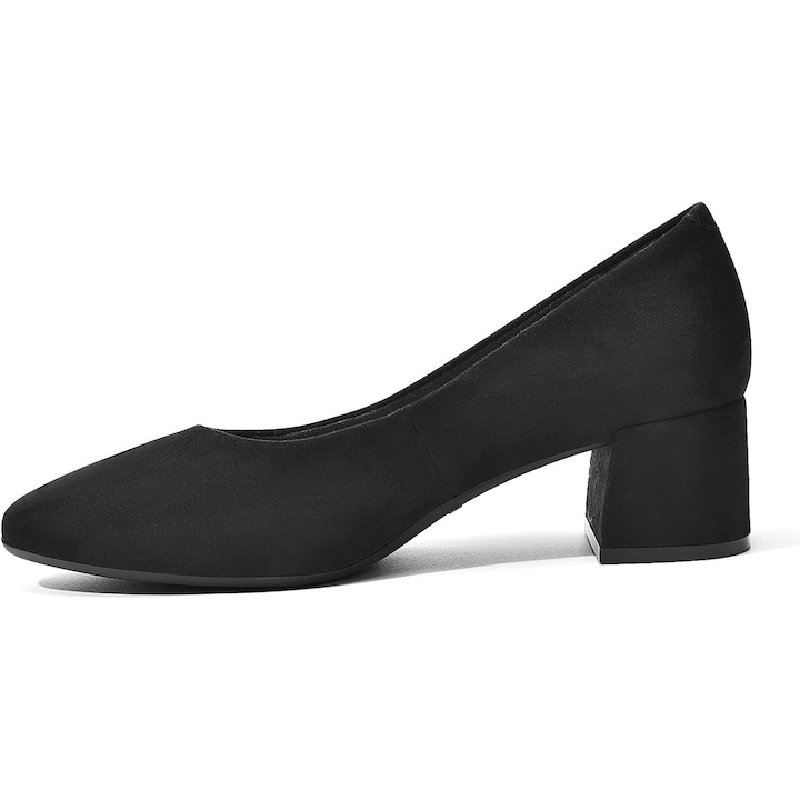 Pantofi dama DREAM PAIRS, cu toc gros patrat, aspect catifea, marimea 39 EU, culoare negru