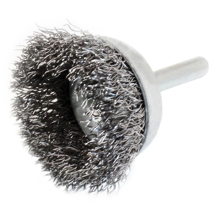 Perie cupa din sarma cu tija, 75 x 6 mm, SaTra S-75SCB