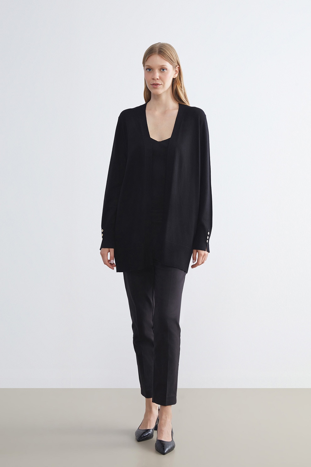 LC WAIKIKI, Cardigan lejer tricotat fin, Negru, 2XL - eMAG.ro