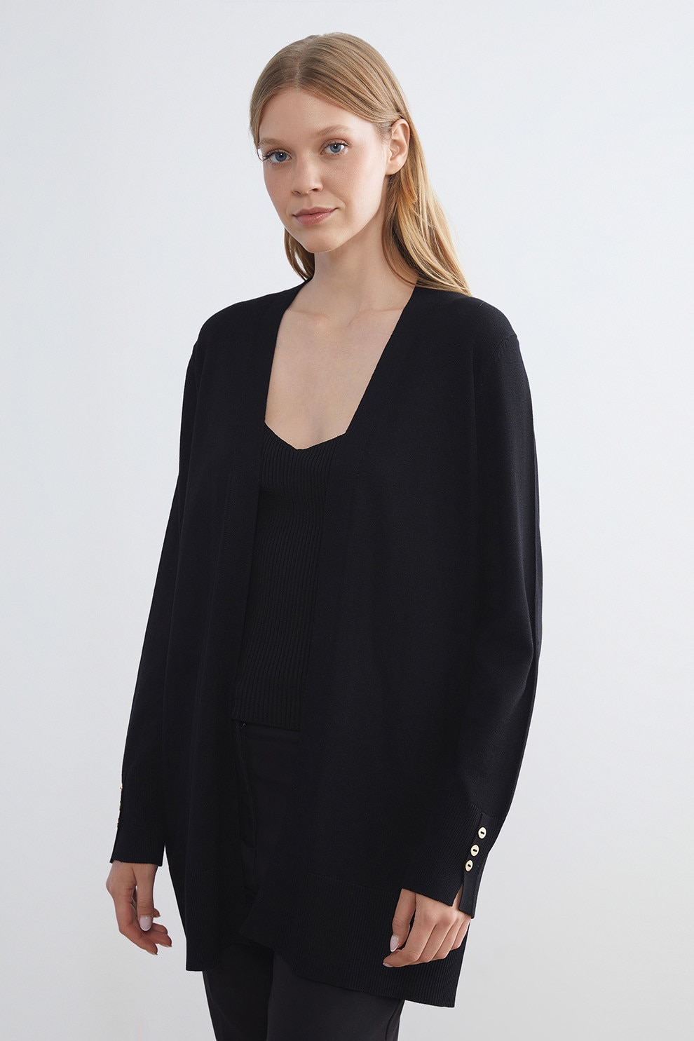 LC WAIKIKI, Cardigan lejer tricotat fin, Negru, 2XL - eMAG.ro