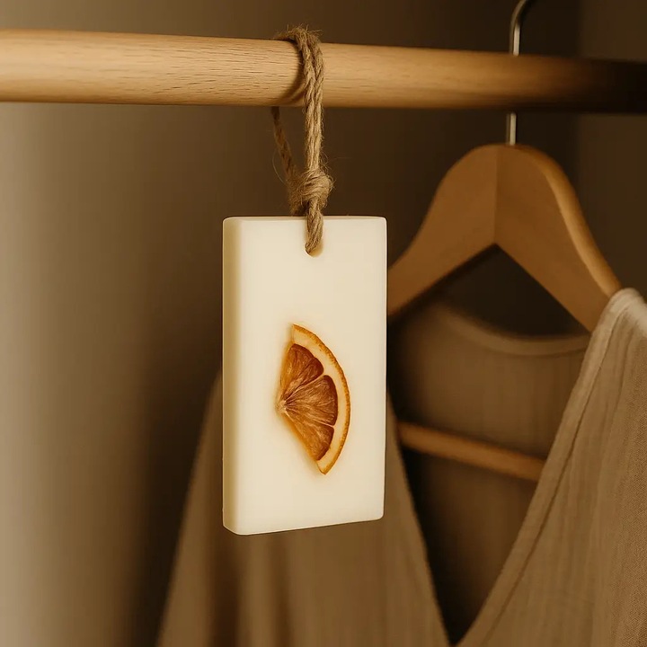 Odorizant de dulap Lunera – Portocala & Iasomie - Oval, handmade, ceara parfumata, wax melts, ceara naturala, 25g