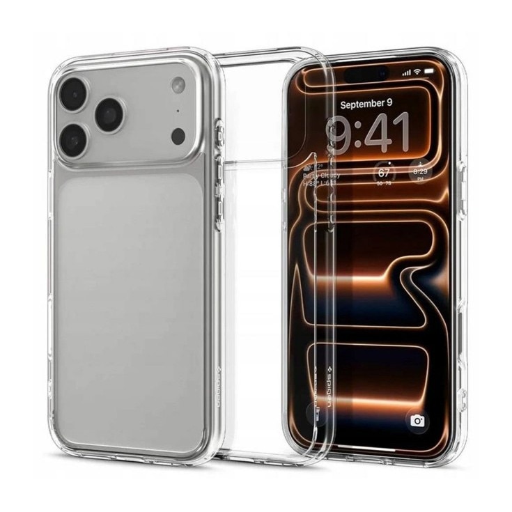 Husa Premium Spigen Ultra Hybrid Pentru iPhone 17 Pro Max, Rezistenta La Socuri, Protectie La Camere, Crystal Clear