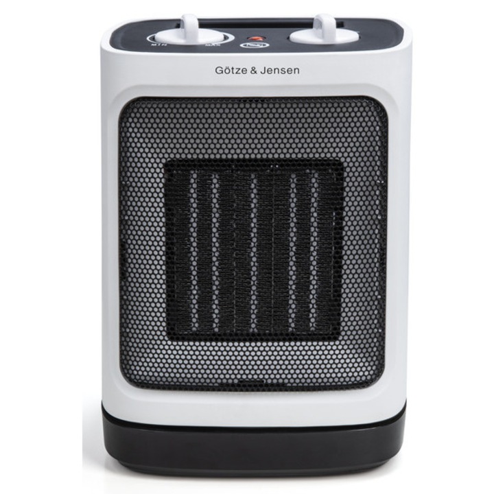 Kerámia fűtőtest, GOTZE & JENSEN FH400, 2000W, 2 fűtési fokozat, fekete-fehér, 262x185x155mm