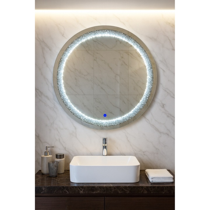 Oglinda LED cu Strass - Velthora