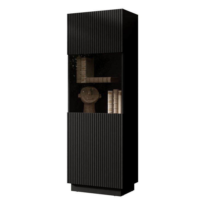 Vitrina Ceroza 1D, MIRJAN 24, negru, 42x60x178 cm