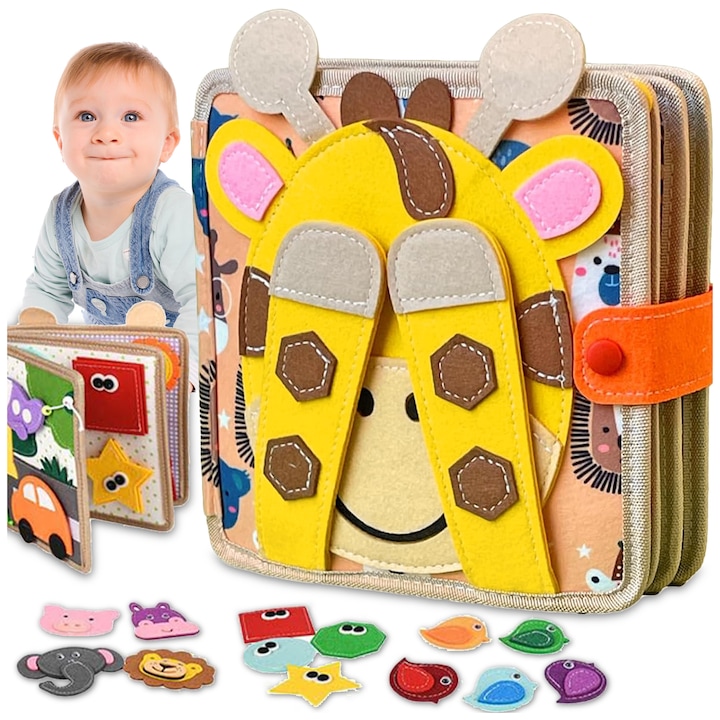 Монтесори книжка, ПИКСЕЛ, животни, 9 интерактивни дейности, 20x20см