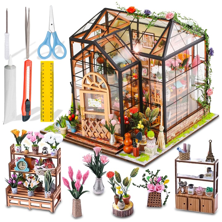 3D Puzzle, PIXEL, Jenny sorozat, mini virágház, 20x20x18cm