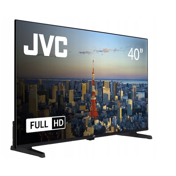 Телевизор JVC 40" LED Full HD, 2x HDMI, 1x USB, черен