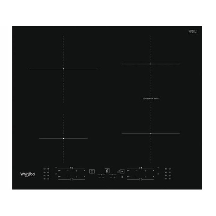 Електрически котлон Whirlpool, модел WB B3960 BF, 4 индукционни зони, 59x51см, черен цвят