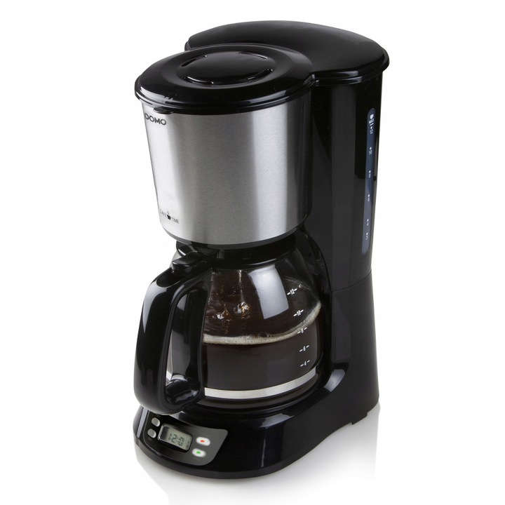 Cafetiere Domo, model DO1065K, capacitate 12 cesti, filtr, negru, 1.5L