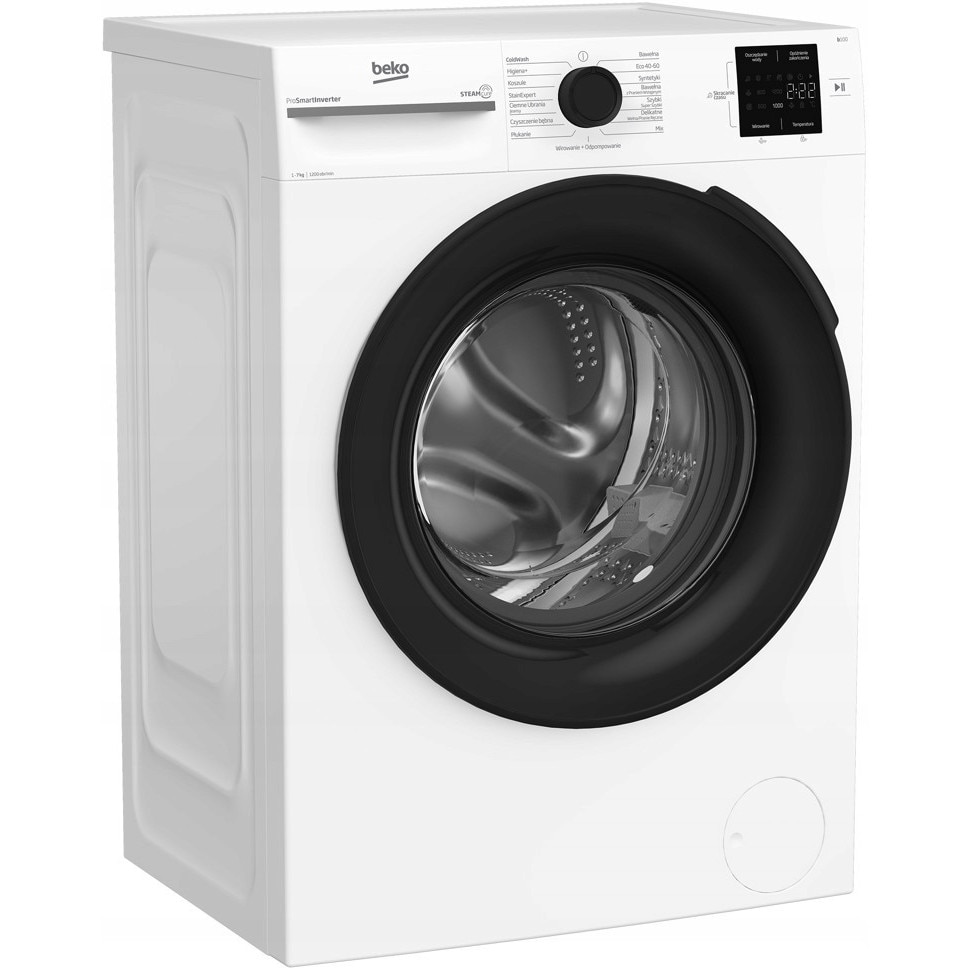 Masina de spalat rufe Beko, model BM1WFU37225WPB, 7kg, 1200 obr/min, alb, 60x46x84.5cm