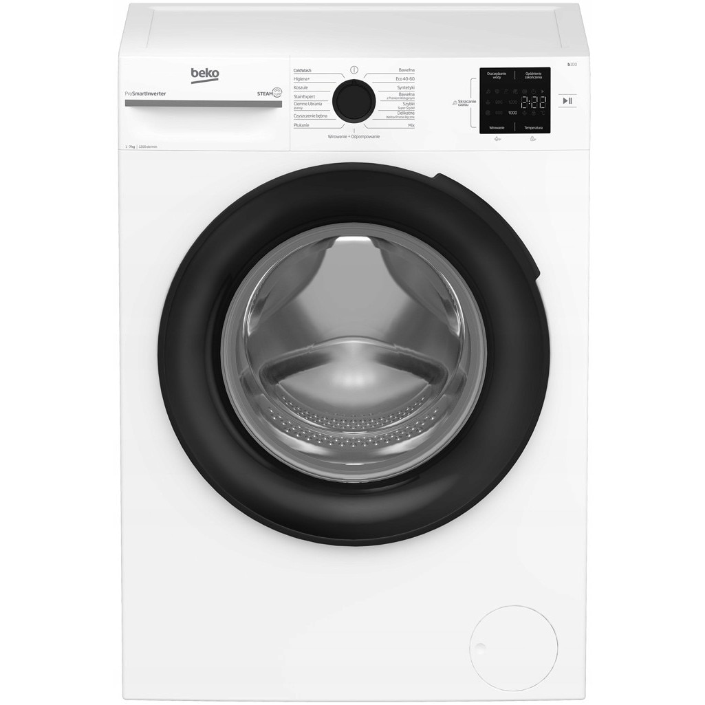 Masina de spalat rufe Beko, model BM1WFU37225WPB, 7kg, 1200 obr/min, alb, 60x46x84.5cm