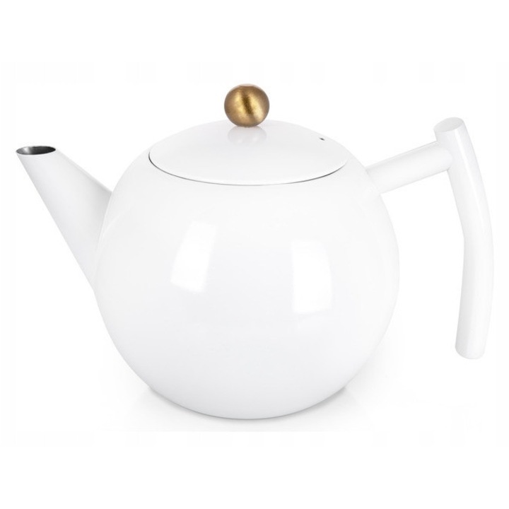 Чайник DUKA Egil, 1000 мл, инокс, бял, 13x13.5см