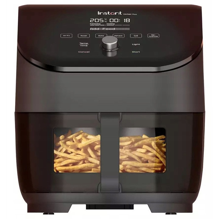 Фритюрник Instant Pot Vortex Plus, 5,7л, функции 6 в 1, ClearCook, черен