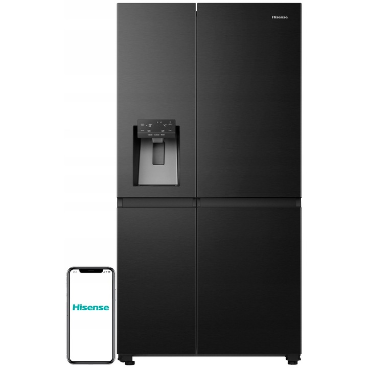 Frigider Side by Side Hisense 179cm, No Frost, 417l, Negru