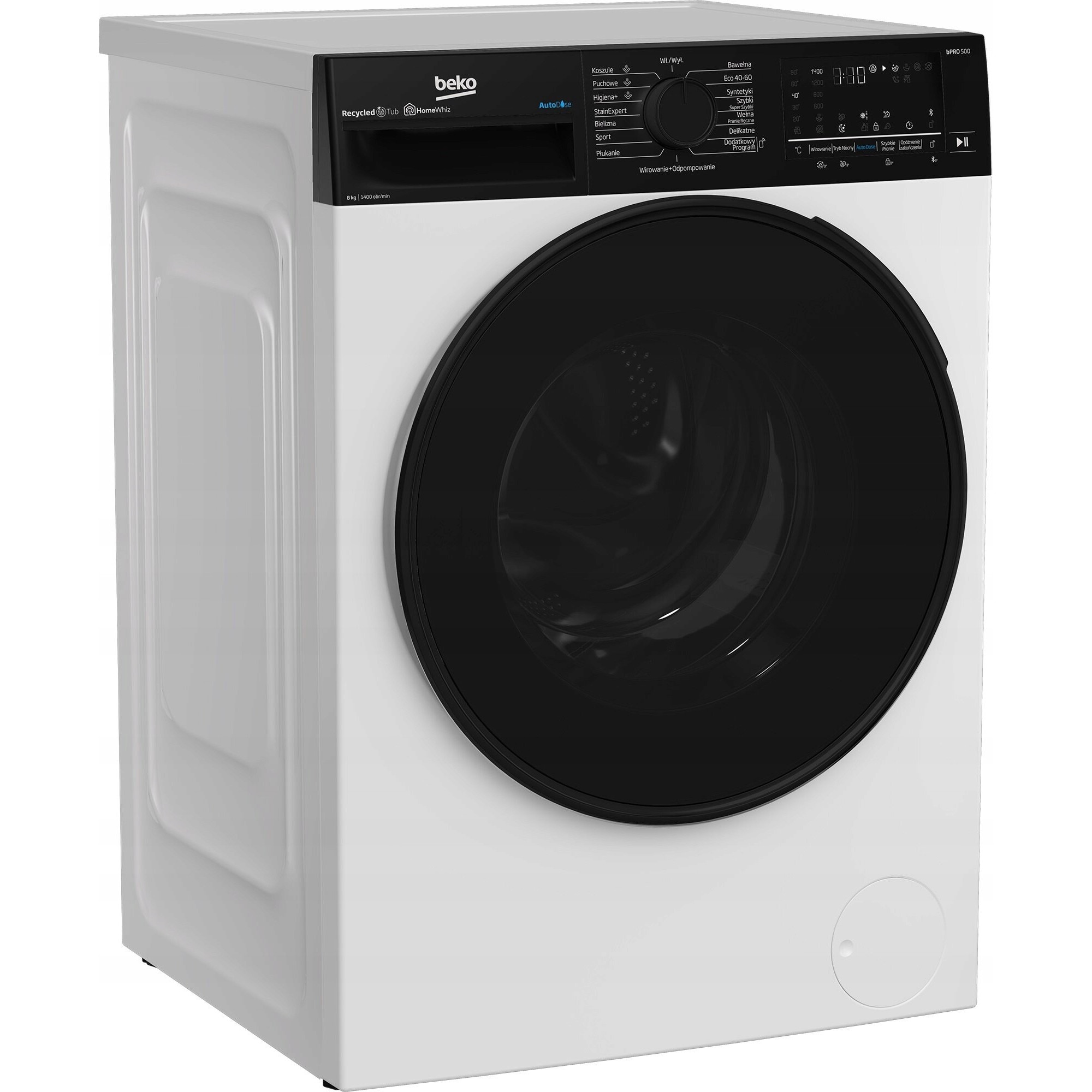 Masina de spalat rufe Beko 8kg 1400rpm, alb, functii para, control smartphone