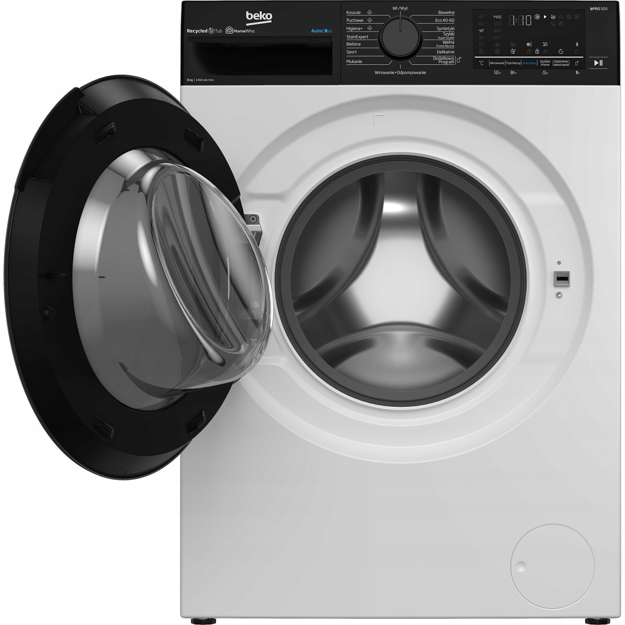 Masina de spalat rufe Beko 8kg 1400rpm, alb, functii para, control smartphone
