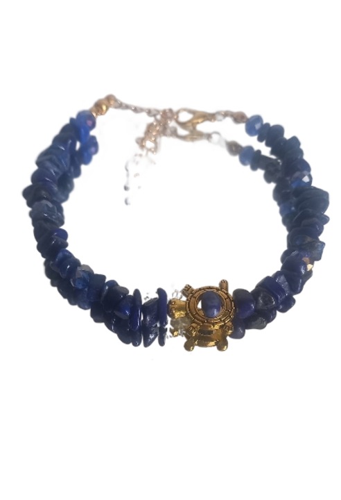 Bratara lucrata manual din pietre semipretioase de Lapis Lazuli