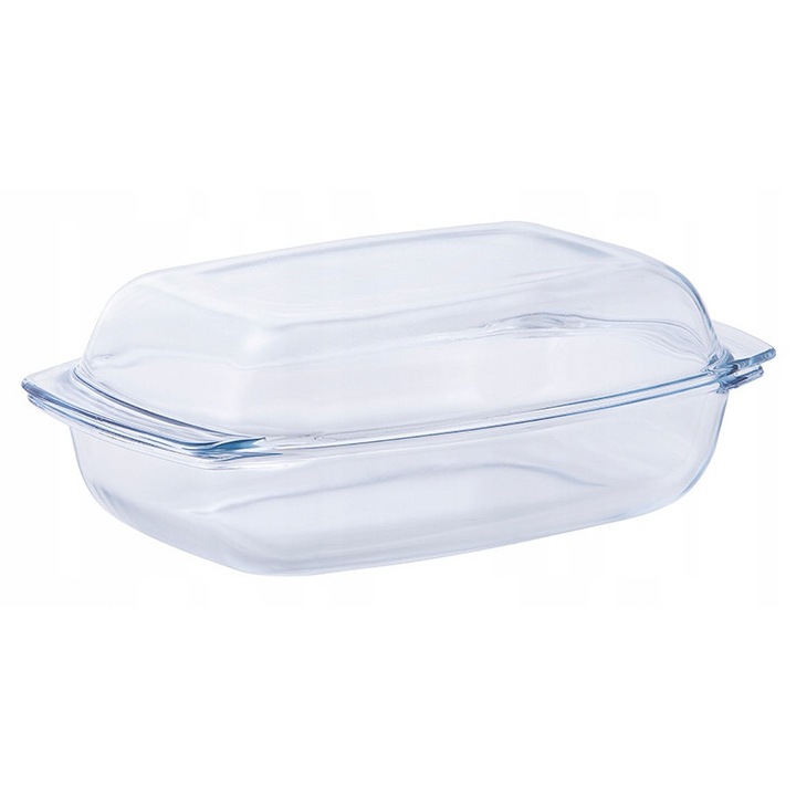 Vas termorezistent, Termisil, 5L, 34x21,5x12cm, sticla boro-silicata, cu capac