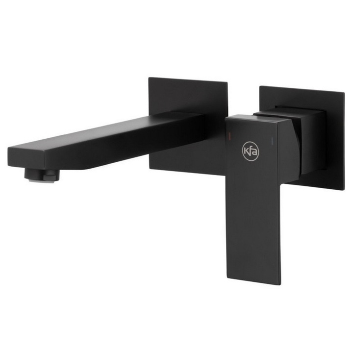 KFA Armatura Logon mosdócsaptelep, falba építhető, fekete, 193mm